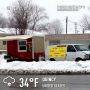 34 and snowing and this guy is trying to sell Hot Dogs. 