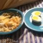 Grits, and a soft boiled farm fresh egg before my man heads out to men's the fence. @cmorganmusic would approve