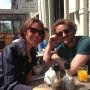 Lunchen met mr Moby @mathys in bloedhete zon. Gelukkig hebben we factor50 bij ons.