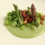 New Topolo Mole Tasting: Chilled hoja santa green mole w hazelnuts, asparagus, green soy beans, green garlic.
