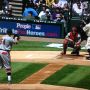 Negro League unis today. Braves-Tigers. TV pic. 