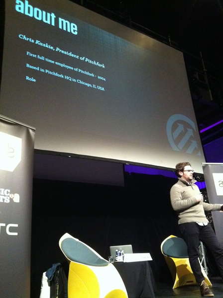 At #musicandbits #ade11, listening to Chris from Pitchfork