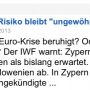 und ich las aus Versehen "das Zeckenrisiko bleibt ungewöhnlich hoch" , na ja, soviel Unterschied ist da ja nicht