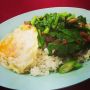 #lunch  คะน้าหมูทอดไข่ดาว ร้านเดิม
