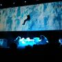 Ben Saunders abseilt on the stage #bid